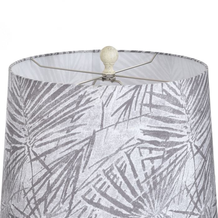 Lampe de table Misty de 12 po avec abat-jour en tissu - gris villa