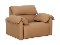  Fauteuil à inclinaison électrique Momento de 54 po en cuir véritable - caramel