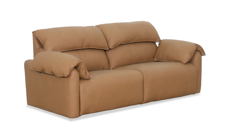 Sofa à inclinaison électrique Momento de 90 po en cuir véritable - caramel