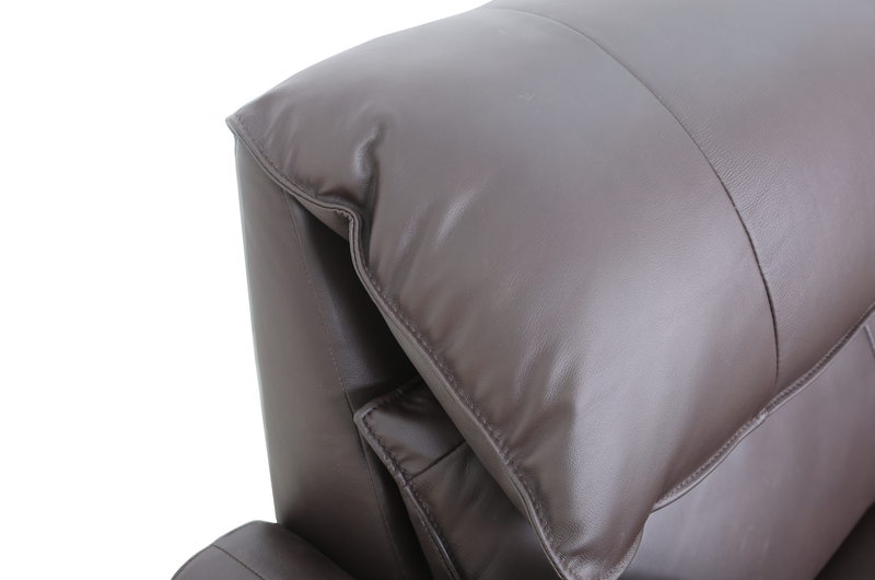 Sofa à inclinaison électrique Momento de 90 po en cuir véritable - chocolat