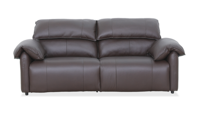 Momento 90" Genuine Leather Power Reclining Sofa – Chocolate  | Sofa à inclinaison électrique Momento de 90 po en cuir véritable - chocolat