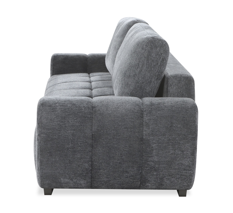 Sofa-lit double Moonlight po en tissu avec coussins de dossier amovibles - minéral  