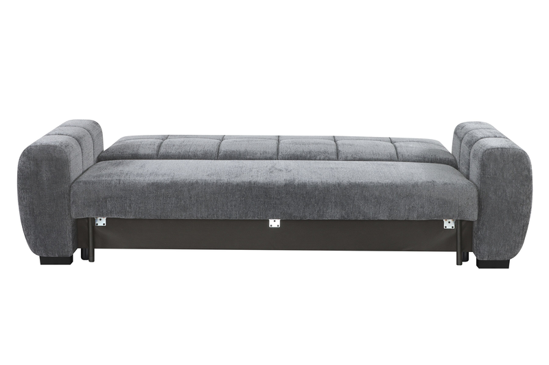 Sofa-lit double Moonlight po en tissu avec coussins de dossier amovibles - minéral  