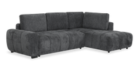 Sofa sectionnel-lit de droite Moonlight 2 pièces avec fauteuil long de rangement - gris