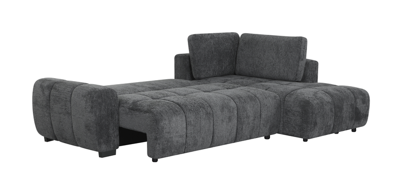 Sofa sectionnel-lit de droite Moonlight 2 pièces avec fauteuil long de rangement - gris