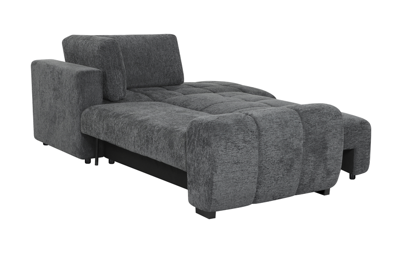 Sofa sectionnel-lit de droite Moonlight 2 pièces avec fauteuil long de rangement - gris