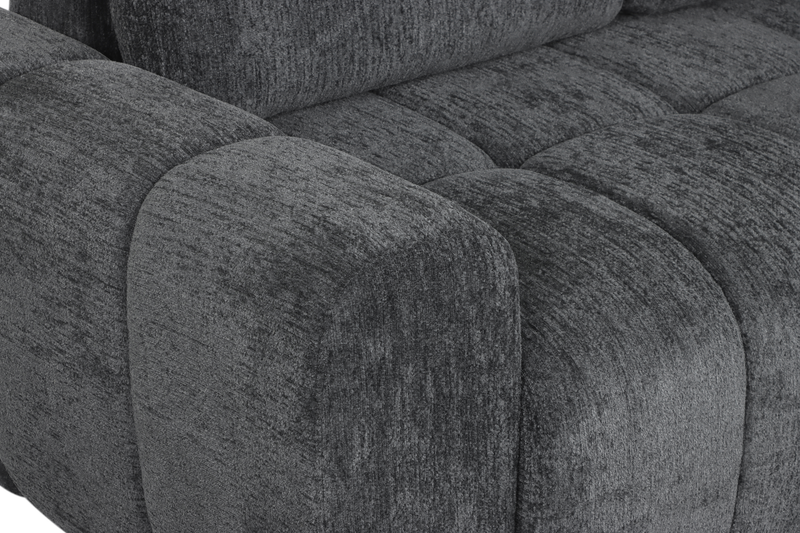 Sofa sectionnel-lit de droite Moonlight 2 pièces avec fauteuil long de rangement - gris