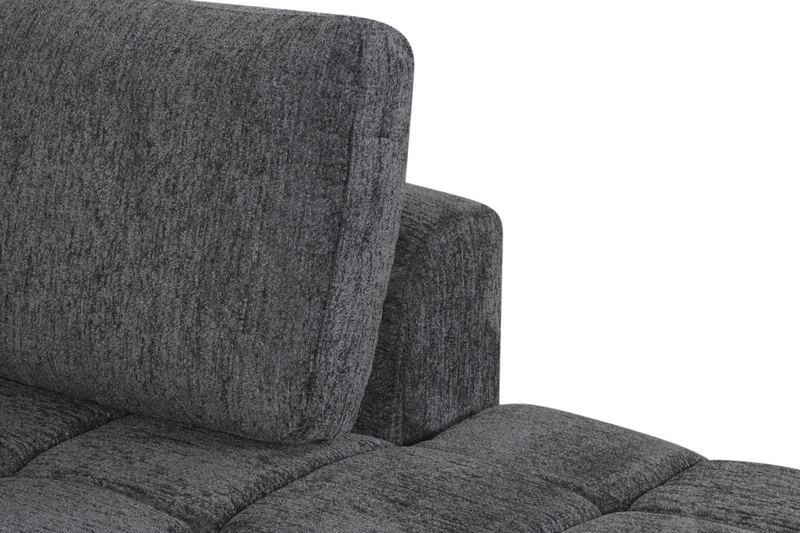 Sofa sectionnel-lit de droite Moonlight 2 pièces avec fauteuil long de rangement - gris
