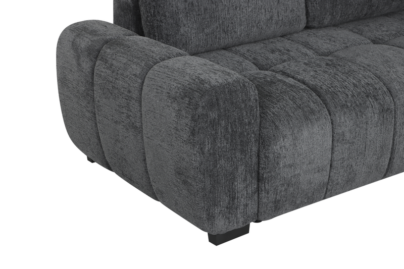 Sofa sectionnel-lit de droite Moonlight 2 pièces avec fauteuil long de rangement - gris