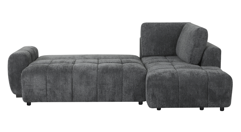 Sofa sectionnel-lit de droite Moonlight 2 pièces avec fauteuil long de rangement - gris