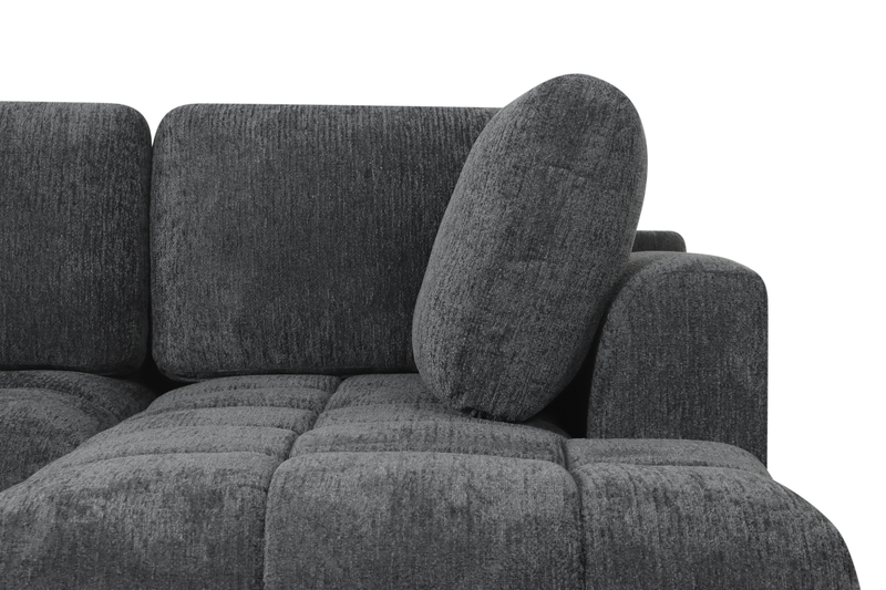 Sofa sectionnel-lit de droite Moonlight 2 pièces avec fauteuil long de rangement - gris