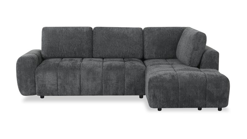 Sofa sectionnel-lit de droite Moonlight 2 pièces avec fauteuil long de rangement - gris