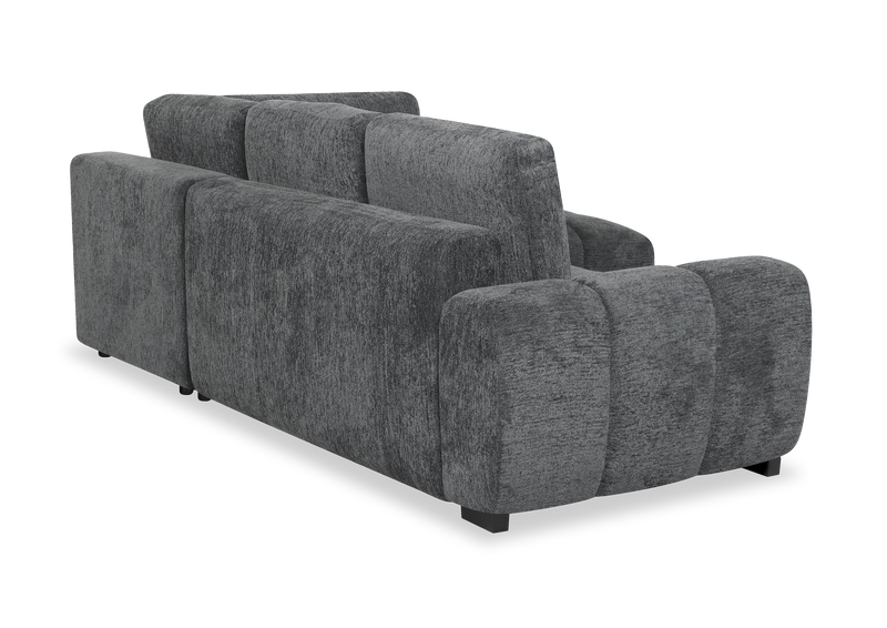 Sofa sectionnel-lit de droite Moonlight 2 pièces avec fauteuil long de rangement - gris