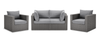 Morris 4-Piece Outdoor Patio Set with 2 Corner Chairs & 2 Chairs - Hand-Woven Resin Wicker - Grey | Ensemble Morris 4 pièces pour la terrasse à l’extérieur avec 2 fauteuils en coin et 2 fauteuils - osier en résine tressé à la main - gris