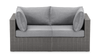 Morris 4-Piece Outdoor Patio Set with 2 Corner Chairs & 2 Chairs - Hand-Woven Resin Wicker - Grey | Ensemble Morris 4 pièces pour la terrasse à l’extérieur avec 2 fauteuils en coin et 2 fauteuils - osier en résine tressé à la main - gris