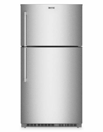 Maytag 33" 21 Cu. Ft. Wide Top Mount Refrigerator with Garage Mode - Stainless Steel - MRTX5121TZ | Réfrigérateur Maytag large de 21 pi3 et de 33 po à congélateur supérieur avec mode garage - acier inoxydable - MRTX5121TZ
