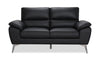 Mystic 65.7” Contemporary Genuine Leather Loveseat – Black | Causeuse contemporaine Mystic de 65,7 po en cuir véritable - noire