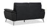 Mystic 65.7” Contemporary Genuine Leather Loveseat – Black | Causeuse contemporaine Mystic de 65,7 po en cuir véritable - noire