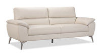 Sofa contemporain Mystic de 85,4 po en cuir véritable - givre