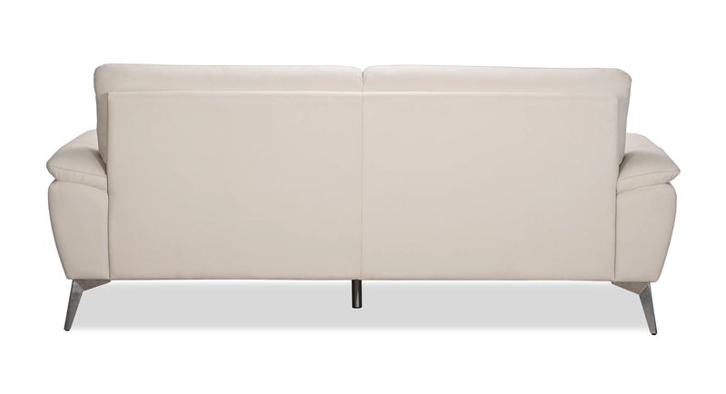 Sofa contemporain Mystic de 85,4 po en cuir véritable - givre