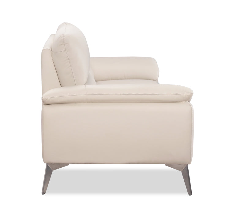 Sofa contemporain Mystic de 85,4 po en cuir véritable - givre