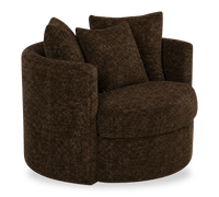  Fauteuil d’appoint pivotant personnalisable Nest de Sofa Lab de 42 po fabriqué au Canada en tissu -  Plush Chocolate