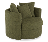  Fauteuil d’appoint pivotant personnalisable Nest de Sofa Lab de 42 po fabriqué au Canada en tissu - Chenille Moss