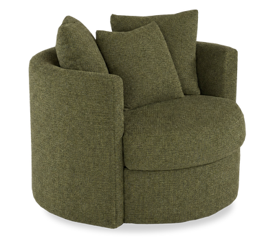 Made in Canada Sofa Lab Customizable Nest 42" Fabric Swivel Accent Chair – Chenille Moss  | Fauteuil d’appoint pivotant personnalisable Nest de Sofa Lab de 42 po fabriqué au Canada en tissu - Chenille Moss