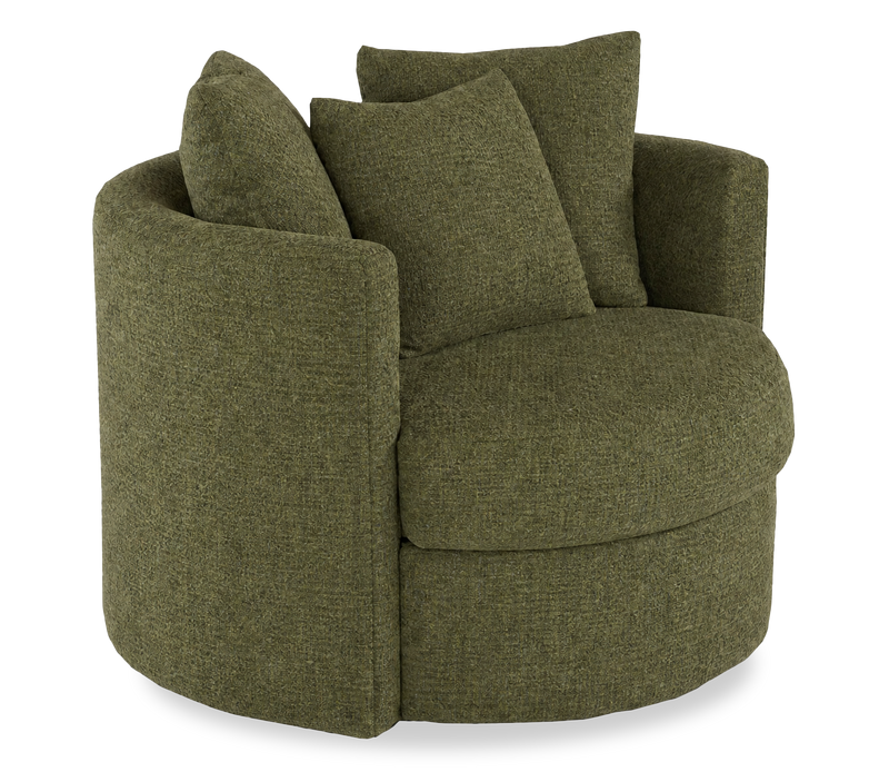 Fauteuil d’appoint pivotant personnalisable Nest de Sofa Lab de 42 po fabriqué au Canada en tissu - Chenille Moss