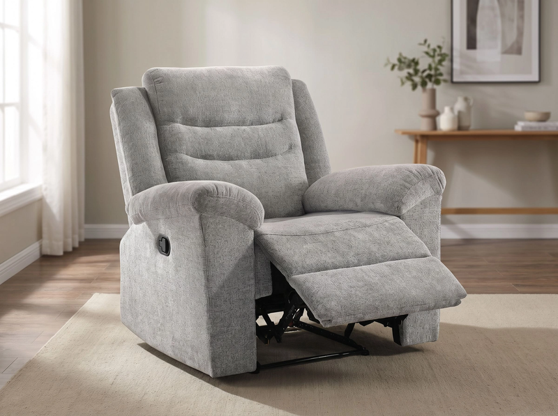 Fauteuil inclinable Nick de 35,5 po en tissu de chenille - gris