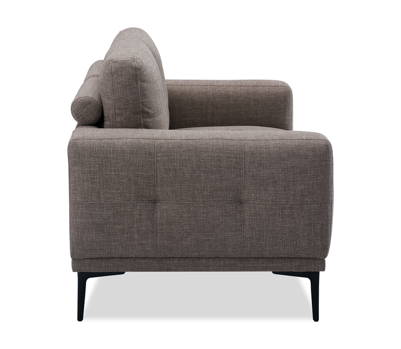Causeuse Nola de 63,3 po en tissu avec coussins de dossier amovibles - moka
