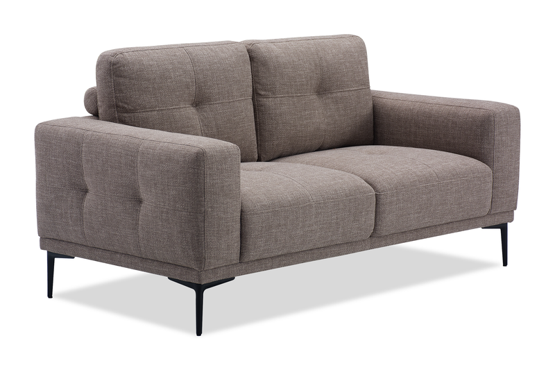 Causeuse Nola de 63,3 po en tissu avec coussins de dossier amovibles - moka