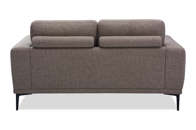 Causeuse Nola de 63,3 po en tissu avec coussins de dossier amovibles - moka