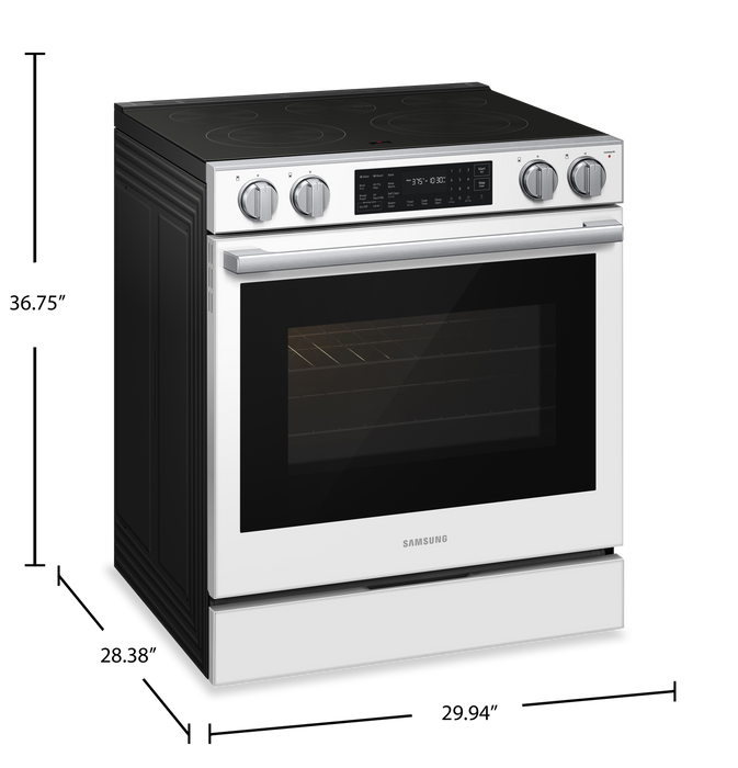 Cuisinière électrique encastrée Samsung de 6,3 pi3 avec friture à air Air Fry Max - verre blanc - NSE80H63SWAC