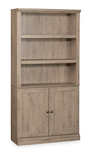 Bibliothèque Oryn de 35,28 po à 5 tablettes avec rangement - chêne Laurel