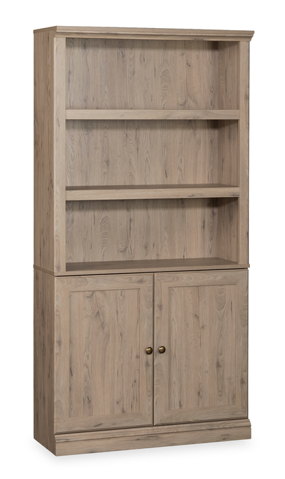 Bibliothèque Oryn de 35,28 po à 5 tablettes avec rangement - chêne Laurel