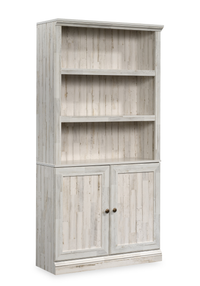  Bibliothèque Oryn de 35,28 po à 5 tablettes avec rangement - planche blanche