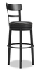 Otis Bar Height Stool with Swivel Seat & Vegan Leather Fabric, 30.5"H, Metal – Black | Tabouret bar Otis de 30,5 po (H) en tissu de cuir végétalien et en métal avec siège pivotant - noir