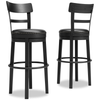 Otis Bar Height Stool with Swivel Seat & Vegan Leather Fabric, 30.5"H, Metal – Black | Tabouret bar Otis de 30,5 po (H) en tissu de cuir végétalien et en métal avec siège pivotant - noir