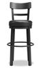 Otis Bar Height Stool with Swivel Seat & Vegan Leather Fabric, 30.5"H, Metal – Black | Tabouret bar Otis de 30,5 po (H) en tissu de cuir végétalien et en métal avec siège pivotant - noir