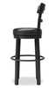 Otis Bar Height Stool with Swivel Seat & Vegan Leather Fabric, 30.5"H, Metal – Black | Tabouret bar Otis de 30,5 po (H) en tissu de cuir végétalien et en métal avec siège pivotant - noir