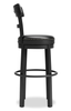 Otis Bar Height Stool with Swivel Seat & Vegan Leather Fabric, 30.5"H, Metal – Black | Tabouret bar Otis de 30,5 po (H) en tissu de cuir végétalien et en métal avec siège pivotant - noir