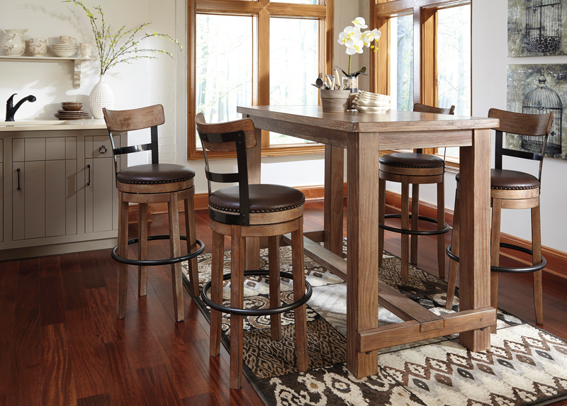 Tabouret bar Otis de 30,5 po (H) en tissu de cuir végétalien et en métal avec siège pivotant - brun