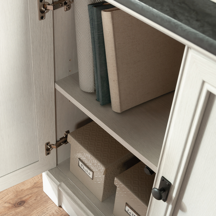 Bibliothèque traditionnelle Palladia de 29,37 po avec armoire de rangement - chêne glacier