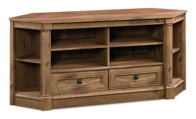 Palladia 61.1” Corner TV Stand with Storage For TVs Up to 70” – Vintage Oak | Meuble en coin pour téléviseur Palladia de 61,1 po avec rangement pour téléviseurs jusqu’à 70 po - chêne antique