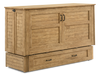 Armoire-lit Parker avec matelas en mousse à mémoire de forme à ressorts ensachés, brune - format grand lit 