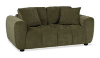  Causeuse Pebble de 70 po fabriquée au Canada en tissu avec coussins décoratifs assortis - verte