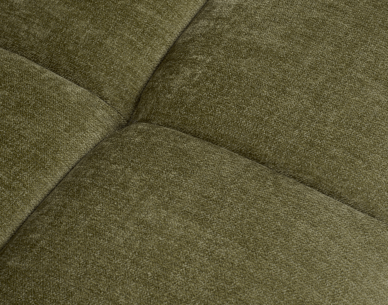 Causeuse Pebble de 70 po fabriquée au Canada en tissu avec coussins décoratifs assortis - verte