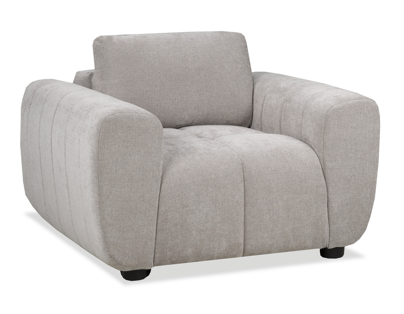 Fauteuil Pebble de 45 po fabriqué au Canada en tissu - gris