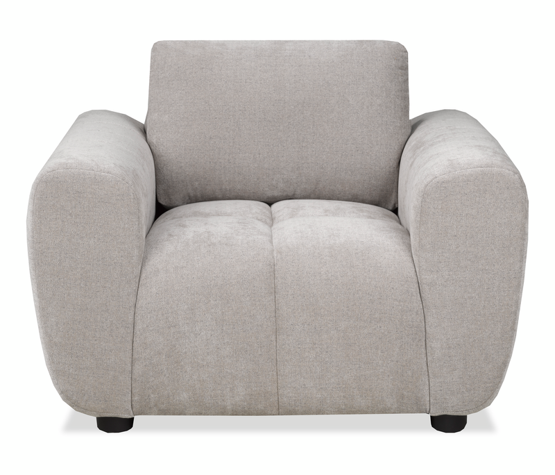 Fauteuil Pebble de 45 po fabriqué au Canada en tissu - gris